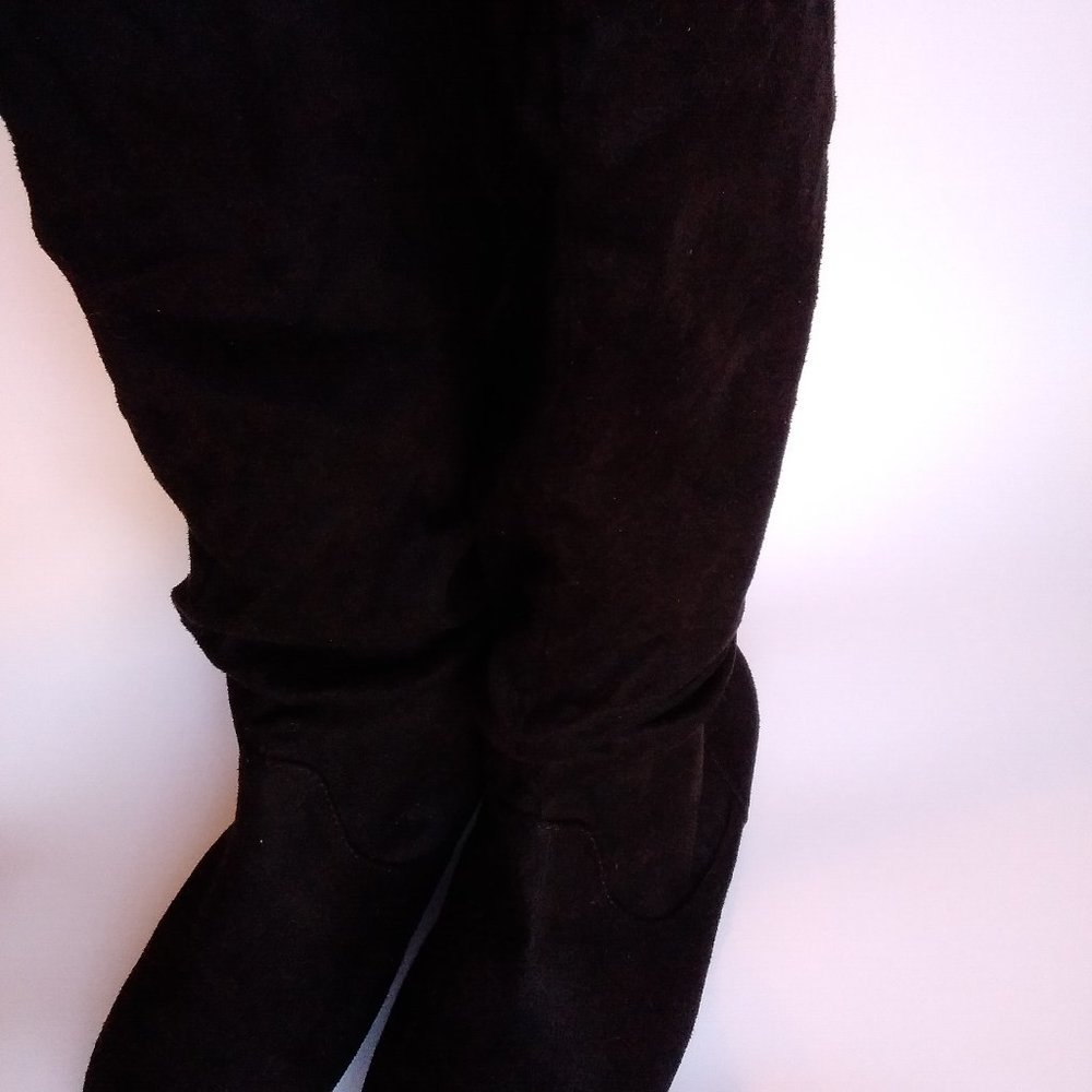 BLACK SUEDE SLOUCH BOOTS 8.5